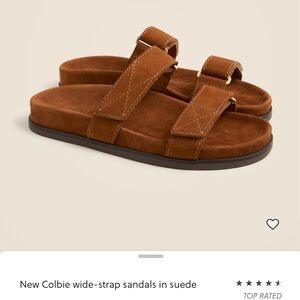 J. Crew Colbie Wide Strap Suede Sandals - Size 9.5 NWT